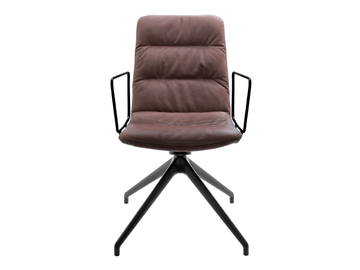 ARVA LIGHT - Swivel trestle-based chair with armrests by KFF