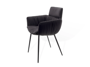 FAYE CASUAL - Side chair with armrests and 4-leg-metal-frame conical by KFF