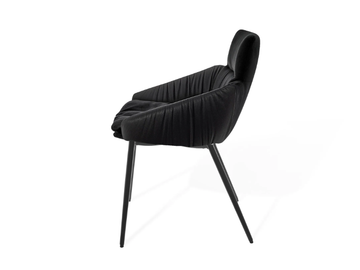 FAYE CASUAL - Side chair with low armrests and 4-leg-metal-frame conical by KFF