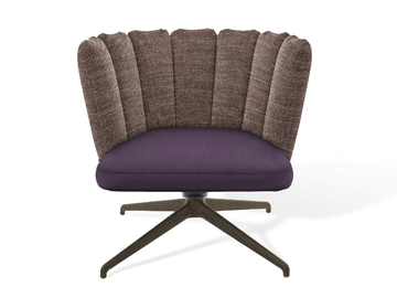 GAIA LOUNGE - Swivel trestle-based easy chair by KFF