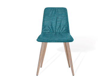 MAVERICK CASUAL - Upholstered chair with wooden structure with 4 conical legs by KFF