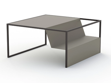 BODO - Square melamine coffee table with integrated magazine rack by Kico