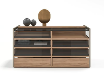 CAPRI - Sectional modular wood and glass chest of drawers by Kico