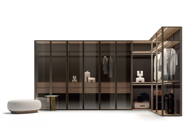 ELEGANT - Sectional wood and glass wardrobe by Kico