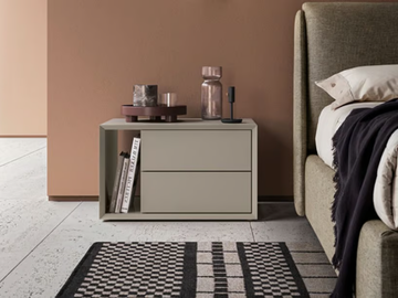 LIBRARY - Rectangular wooden bedside table with drawers by Kico