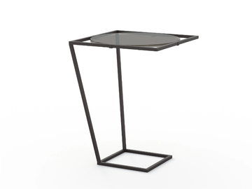 LOO - Square metal high side table with glass top by Kico