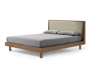 MAYA - Wooden double bed with upholstered headboard by Kico