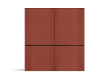 POLO - Tanned leather wardrobe with coplanar doors by Kico