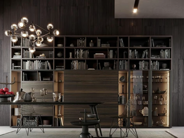 TECA01 - Sectional wooden bookcase with TV stand by Kico