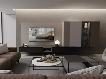 VENTIDUE - Wall-mounted wooden storage wall by Kico