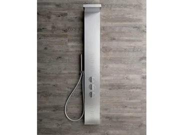 EASY SHOWER PLUS - Wall-mounted thermostatic stainless steel shower panel with side jets by Kinedo