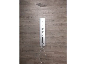 FILO SHOWER - Wall-mounted steel shower panel with side jets with waterfal by Kinedo