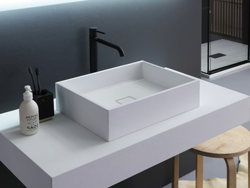 Rectangular washbasin - Countertop rectangular composite material washbasin by Kinedo