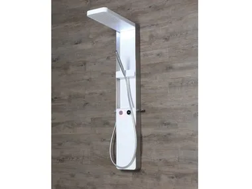TECHNO E-SHOWER - Wall-mounted multifunction stainless steel shower panel by Kinedo