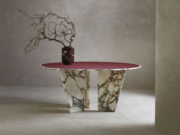 QUEEN - Round marble and leather table by Kreoo