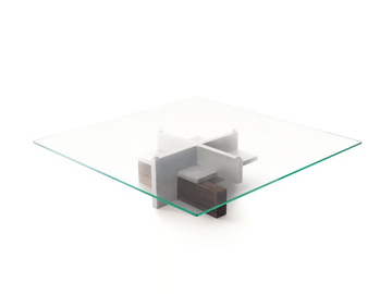 TANGRAM - Low square glass coffee table by Kreoo