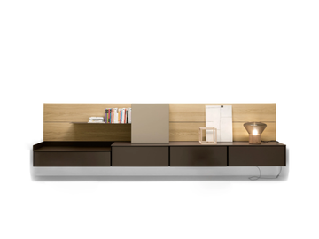 AVENUE - Wall-mounted wooden storage wall by Kristalia