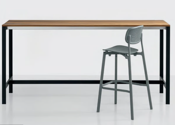 BE-EASY SLATTED - Rectangular teak high table by Kristalia