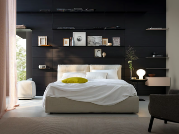 BOMBOSOFT - Upholstered fabric storage bed by Kristalia