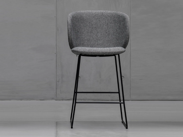 DUA - Sled base high fabric stool with back by Kristalia