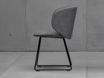 DUA - Sled base upholstered fabric chair by Kristalia