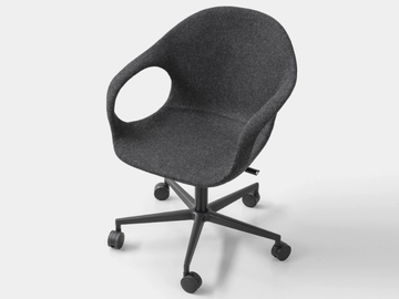 ELEPHANT - Height-adjustable fabric office chair with 5-Spoke base by Kristalia