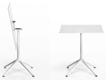 ELEPHANT - Square drop-leaf die cast aluminium table by Kristalia