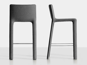 JOKO - High upholstered stool with back by Kristalia