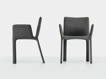 JOKO - Upholstered fabric chair with armrests by Kristalia