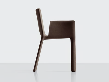 JOKO - Upholstered leather chair with armrests by Kristalia