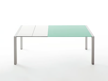 SUSHI INDOOR - Extending glass and aluminium table by Kristalia