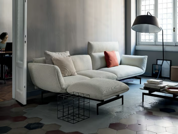 TENSO - 3 seater sectional fabric sofa with chaise longue by Kristalia