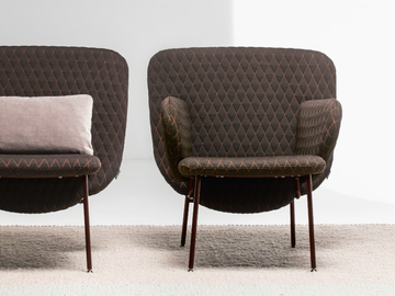 ALA - Fabric easy chair with armrests by La Cividina