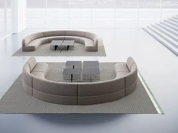 GUEST - Curved fabric sofa by La Cividina