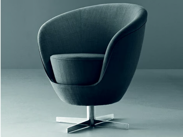 JANGO - Fabric armchair with 4-spoke base by La Cividina