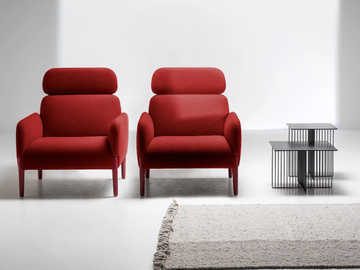 JOIN - Upholstered fabric armchair high-back by La Cividina
