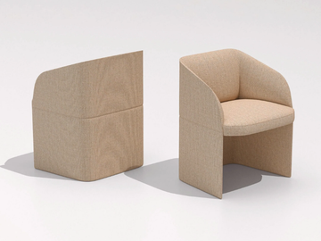 TIMO - Fabric easy chair with armrests by La Cividina