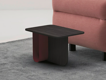U - Aluminium and wood side table by La Cividina