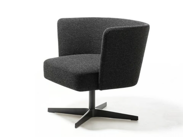 VELOUR - With 4-spoke base fabric easy chair with armrests by La Cividina