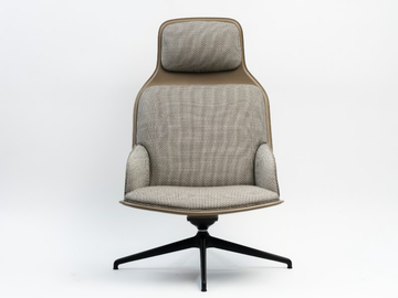 ASSEMBLAGE - Fabric armchair with 4-spoke base with armrests with headrest by La Manufacture