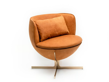 CALICE - With 4-spoke base leather easy chair by La Manufacture