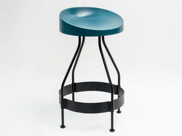 OLINDIAS - High metal stool with footrest by La Manufacture