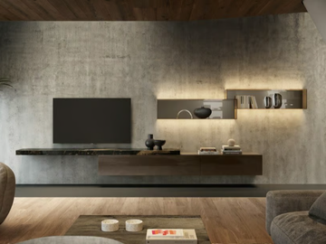 36E8 - 1918 - Wall-mounted marble storage wall by Lago