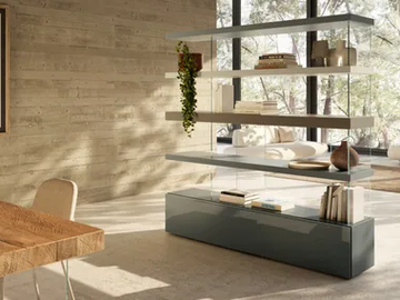 AIR - 1466 - Open freestanding glass bookcase by Lago