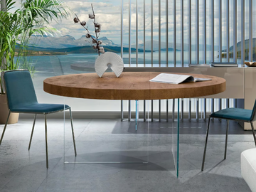 AIR WILDWOOD - Round wooden table by Lago