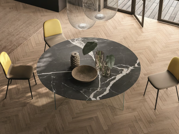 AIR XGLASS - Round glass table by Lago