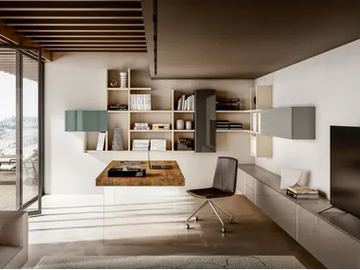HOME OFFICE 1260 - Sectional floating bookcase by Lago