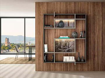 LAGOLINEA - 2611 - Open floating wooden bookcase by Lago