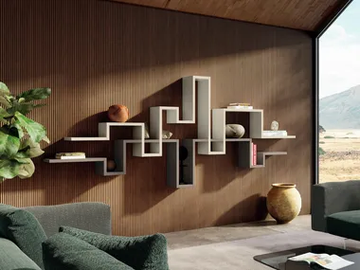 LAGOLINEA - 2630 - Open floating wooden bookcase by Lago
