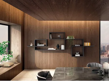 LAGOLINEA - 2631 - Floating open wooden bookcase by Lago